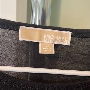 Michael Kors Black Long Sleeve Top with Silver Zip Detail